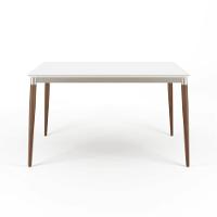 Mesa De Jantar Retangular Com Tampo De Vidro Abbey Off White 135cm - 1