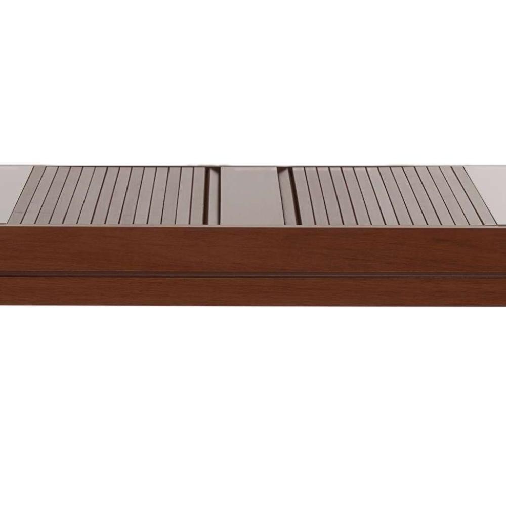 Mesa De Jantar Retangular Extensível Com Tampo De Vidro Gênova Mel E Off White - 2