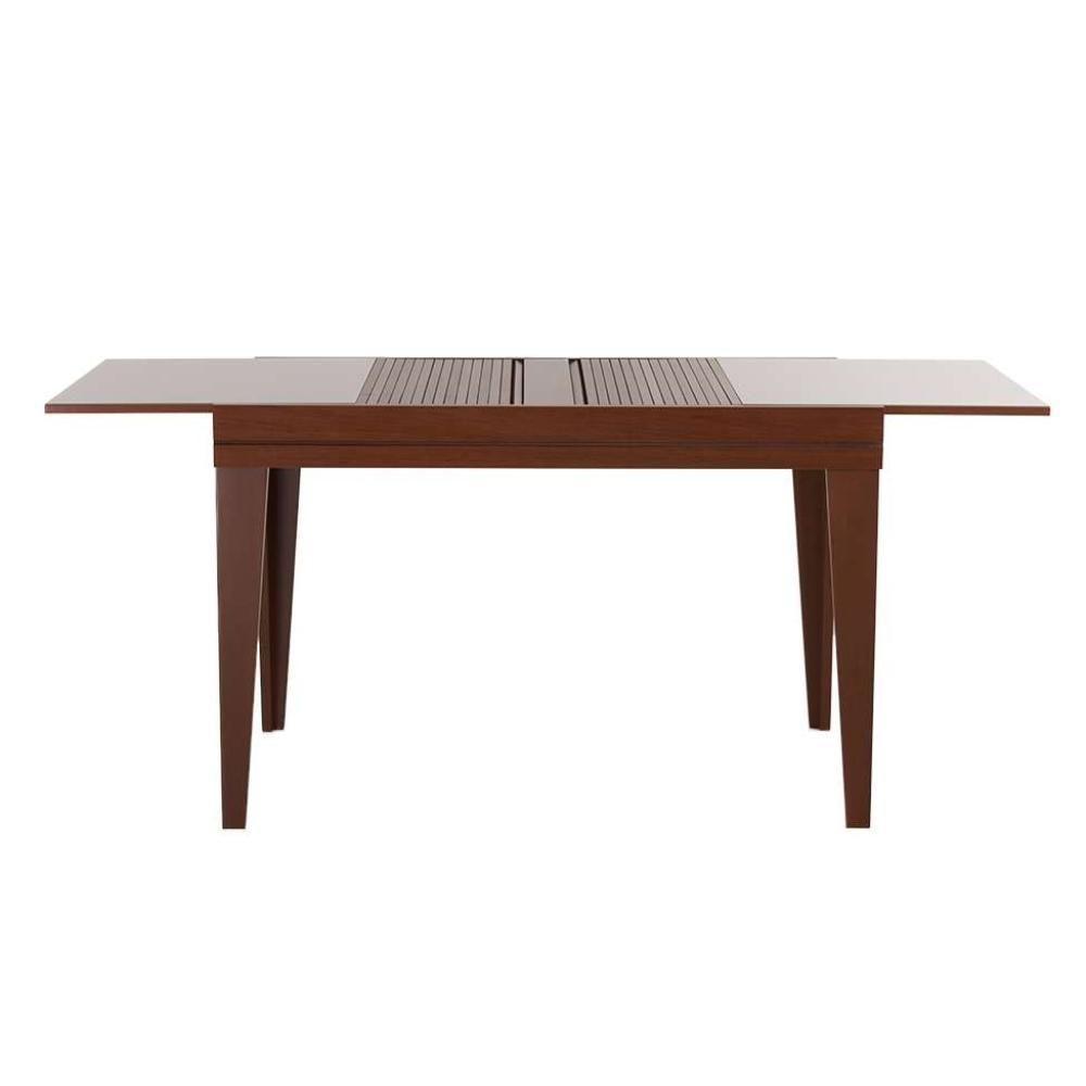 Mesa De Jantar Retangular Extensível Com Tampo De Vidro Gênova Mel E Off White - 7