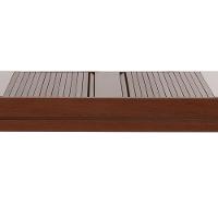 Mesa De Jantar Retangular Extensível Com Tampo De Vidro Gênova Mel E Off White - 2