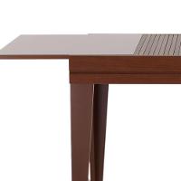 Mesa De Jantar Retangular Extensível Com Tampo De Vidro Gênova Mel E Off White