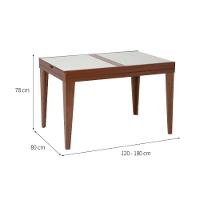 Mesa De Jantar Retangular Extensível Com Tampo De Vidro Gênova Mel E Off White - 6