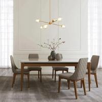 Mesa De Jantar Retangular Com Tampo De Vidro Addar Off White E Natural 160cm - 5