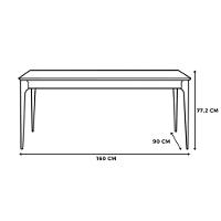 Mesa De Jantar Retangular Com Tampo De Vidro Addar Off White E Natural 160cm - 6