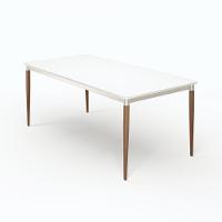 Mesa De Jantar Retangular Com Tampo De Vidro Abbey Off White 180cm - 2
