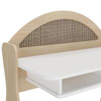 Escrivaninha Com 2 Nichos Ceci Naturale E Branco 90cm