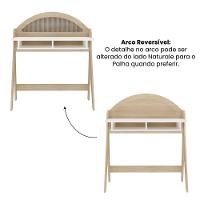 Escrivaninha Com 2 Nichos Ceci Naturale E Branco 90cm - 5