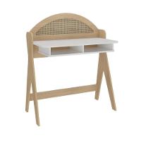 Escrivaninha Com 2 Nichos Ceci Naturale E Branco 90cm - 6