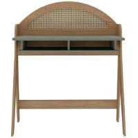 Escrivaninha 2 Nicho Em Mdf Ceci Carvalho E Verde Menta - 3