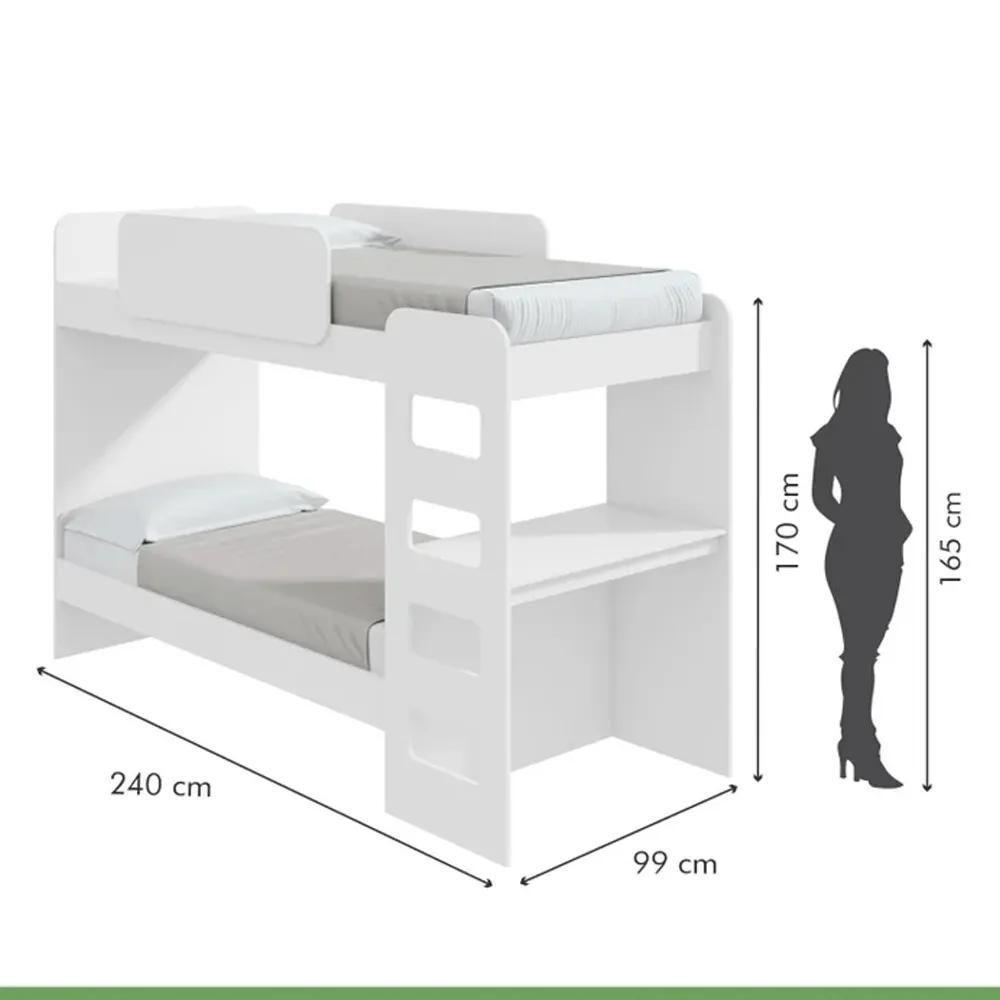 Beliche Com Escrivaninha E Led Olga Branca - 4