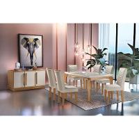 Conjunto Sala De Jantar Liz Tampo Mdf Vidro - 1