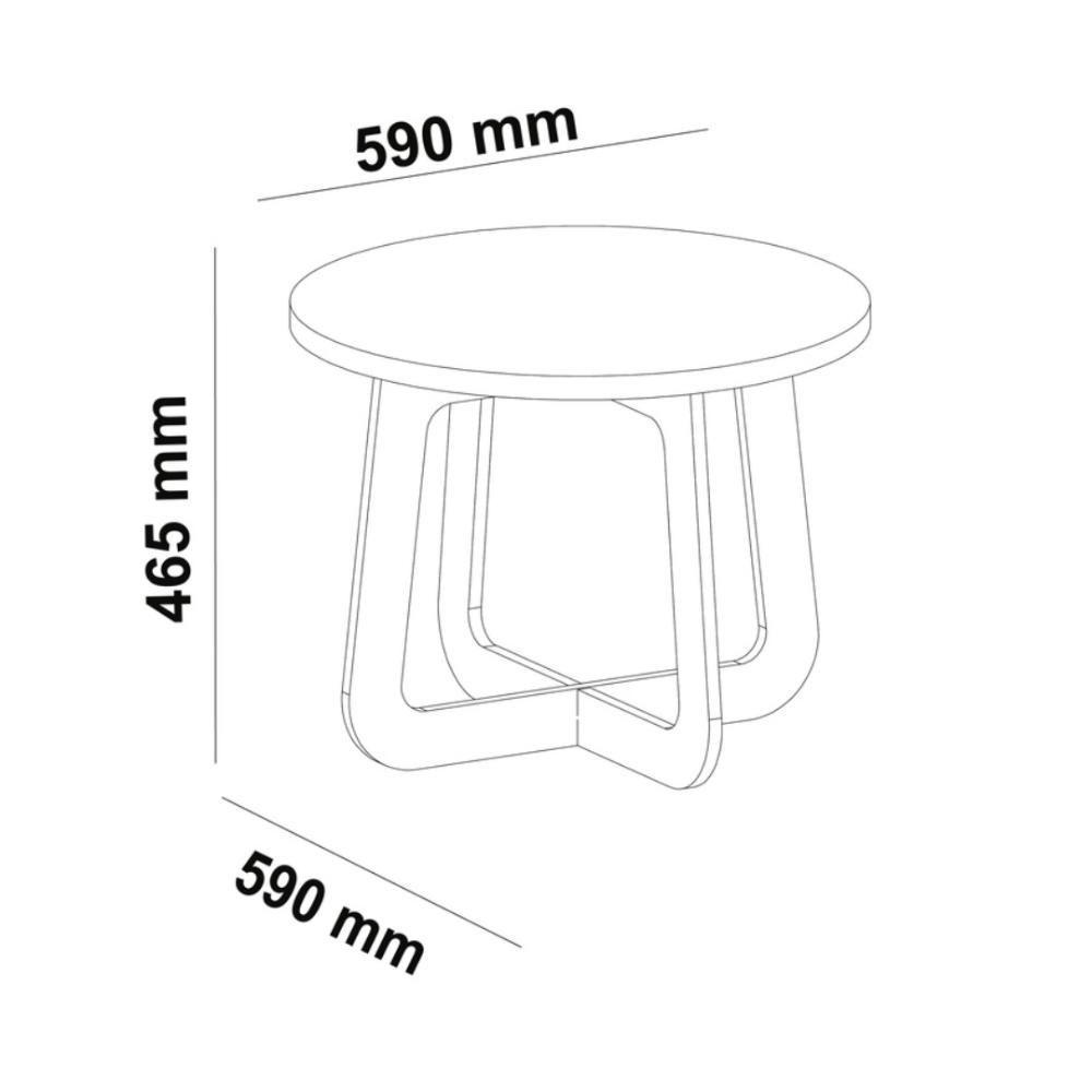 Mesa De Centro Redonda Jasmin Menta E Carvalho - 6