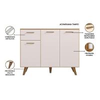 Balcão De Cozinha Com Tampo 3 Portas 1 Gaveta Olinda Freijó E Off White - 3