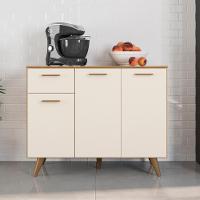 Balcão De Cozinha Com Tampo 3 Portas 1 Gaveta Olinda Freijó E Off White - 4