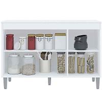 Balcão De Pia Para Cozinha 120 Cm 3 Portas Kadu Amêndoa/branco