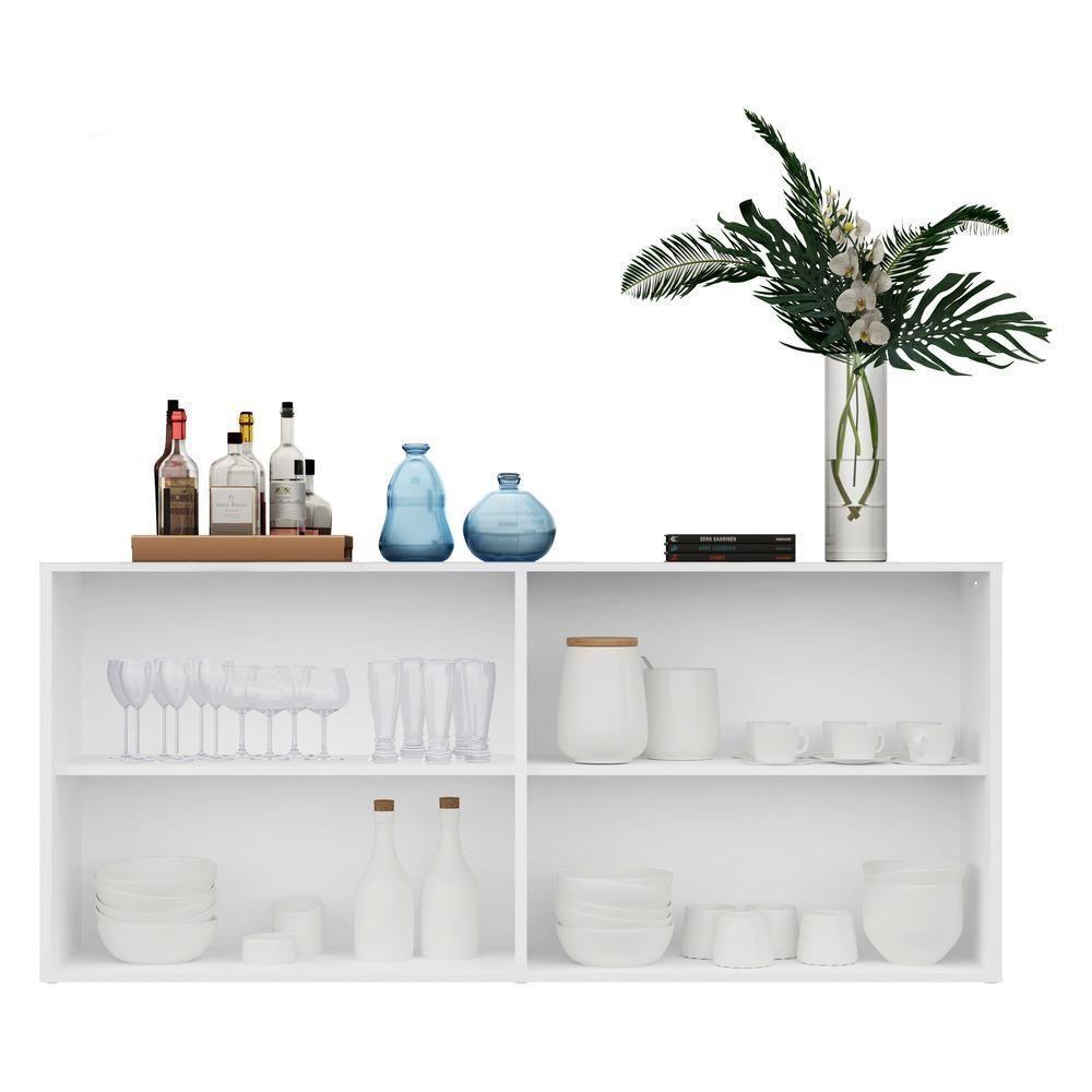 Aparador Buffet 4 Portas Com Espelho Vegas Multimóveis V3561 Branco Branco - 4