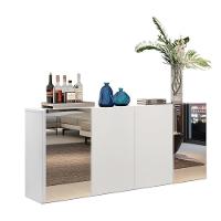 Aparador Buffet 4 Portas Com Espelho Vegas Multimóveis V3561 Branco Branco - 1
