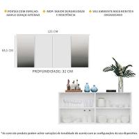 Aparador Buffet 4 Portas Com Espelho Vegas Multimóveis V3561 Branco Branco - 6