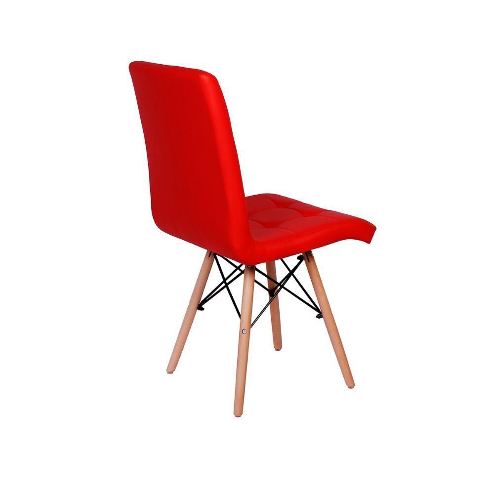 Kit Mesa Jantar Eiffel 120cm Preta + 02 Cadeiras Gomos Vermelha - 4