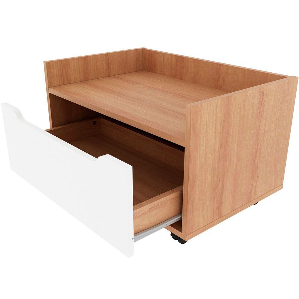 Balcão Para Gabinete De Banheiro 1 Gaveta Com Rodízio Amêndoa/branco - 4