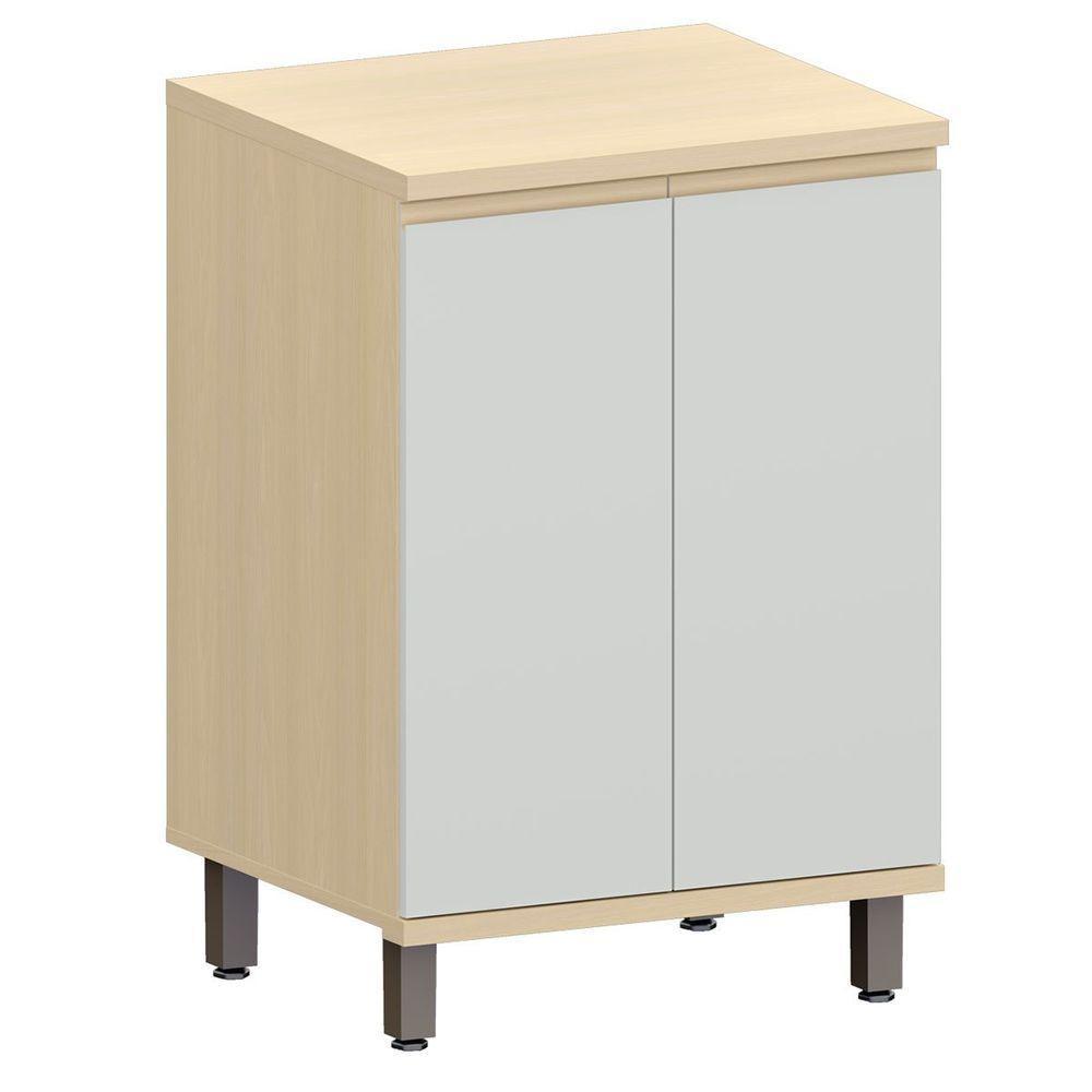 Balcão Para Cozinha 60 Cm 2 Portas Mdf/mdp Aurora Cinza Cristal - 1