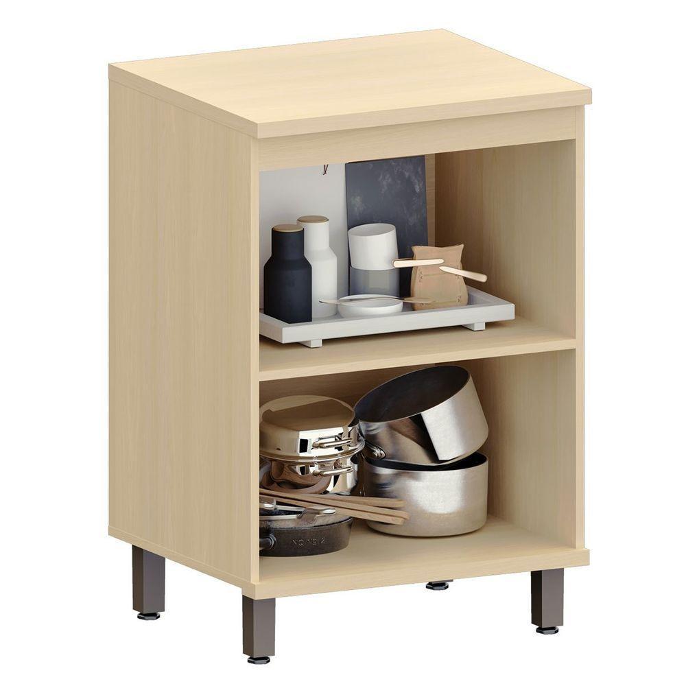 Balcão Para Cozinha 60 Cm 2 Portas Mdf/mdp Aurora Cinza Cristal - 3