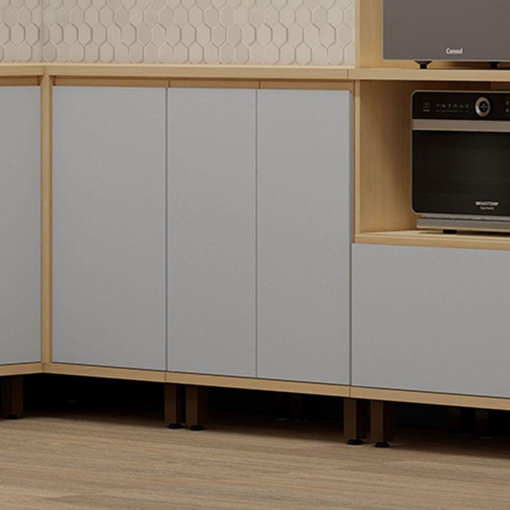 Balcão Para Cozinha 60 Cm 2 Portas Mdf/mdp Aurora Cinza Cristal - 5