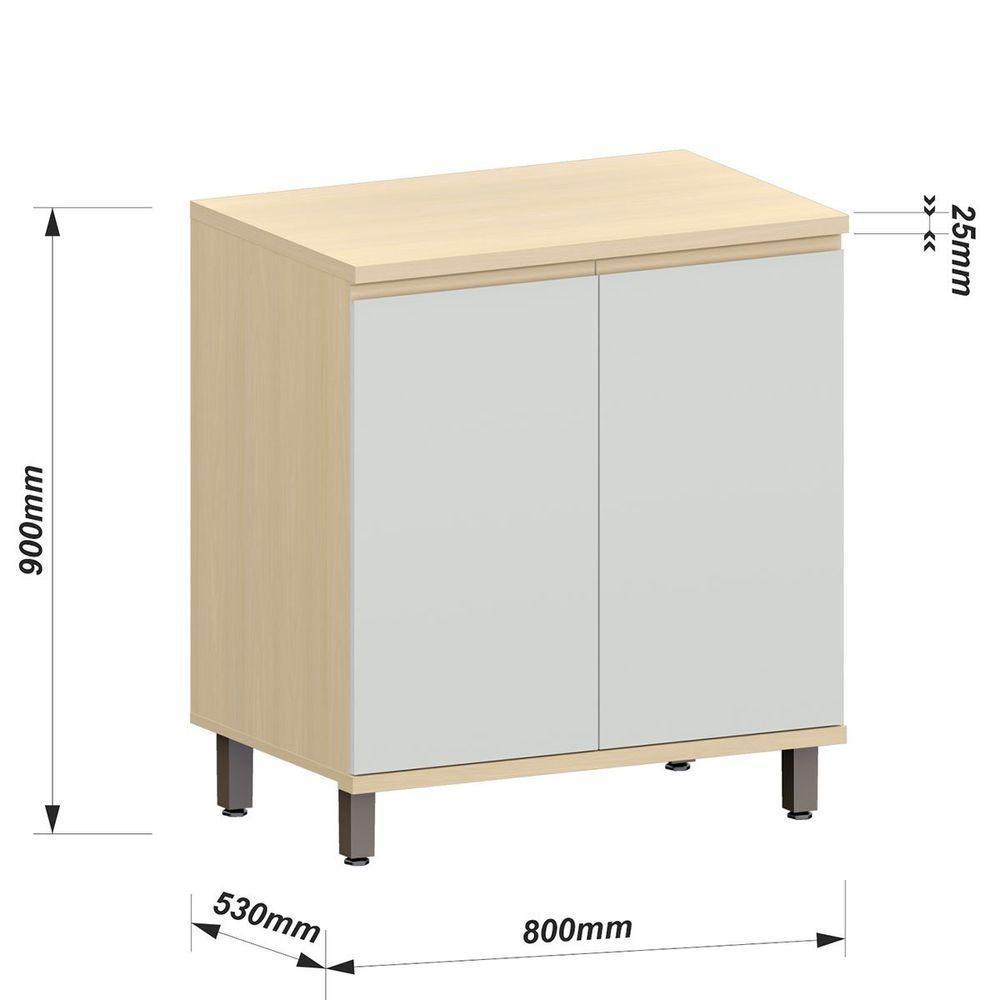 Balcão Para Cozinha 80 Cm 2 Portas Mdf/mdp Aurora Cinza Cristal - 4