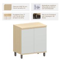Balcão Para Cozinha 80 Cm 2 Portas Mdf/mdp Aurora Cinza Cristal - 2