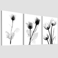 Quadro Decorativo Trio Flor Estilo Desenho - 3