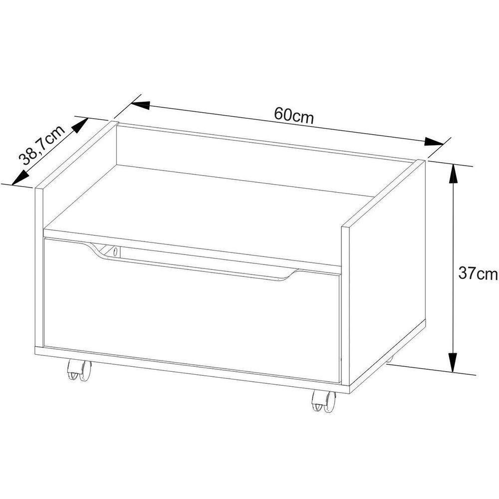 Balcão Para Gabinete De Banheiro 1 Gaveta Com Rodízio Branco - 3