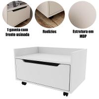 Balcão Para Gabinete De Banheiro 1 Gaveta Com Rodízio Branco - 2