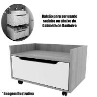 Balcão Para Gabinete De Banheiro 1 Gaveta Com Rodízio Branco - 5