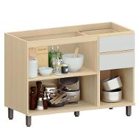 Balcão De Pia Para Cozinha 120 Cm 3 Portas 2 Gavetas Aurora Cinza Cristal - 3