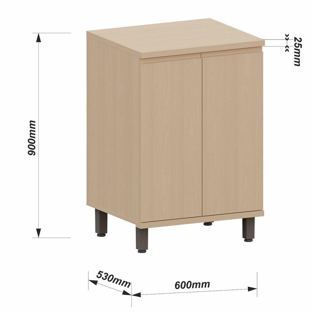 Balcão Para Cozinha 60 Cm 2 Portas Mdf/mdp Aurora Carvalho - 4
