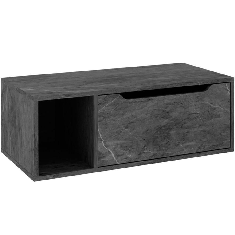 Gabinete De Banheiro 80 Cm Com 1 Porta E Nicho Mármore Lunar - 1