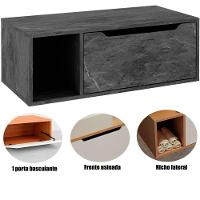 Gabinete De Banheiro 80 Cm Com 1 Porta E Nicho Mármore Lunar - 2