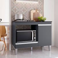 Balcão Para Cooktop 1 Porta 1 Gaveta Com Tampo Cátia Cinza - 5