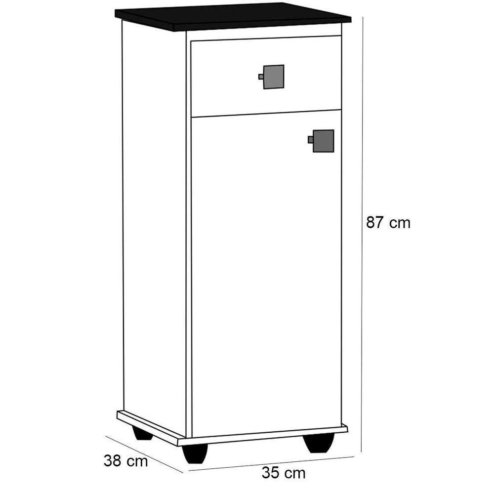 Kit Fruteira 3 Cestos E Balcão Para Bebedouro Branco/preto - 3