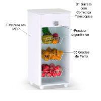 Kit Fruteira 3 Cestos E Balcão Para Bebedouro Branco/preto