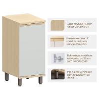 Balcão Para Cozinha 40 Cm 1 Porta Mdf/mdp Aurora Cinza Cristal - 2