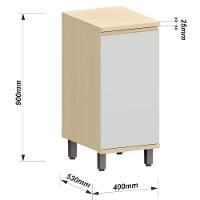 Balcão Para Cozinha 40 Cm 1 Porta Mdf/mdp Aurora Cinza Cristal - 3