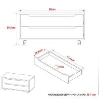 Balcão Para Gabinete De Banheiro 2 Gavetas E Rodízios Amêndoa/branco - 6