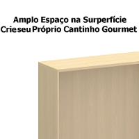 Bancada Para Cozinha Ilha Com Tampo Aurora Carvalho - 3