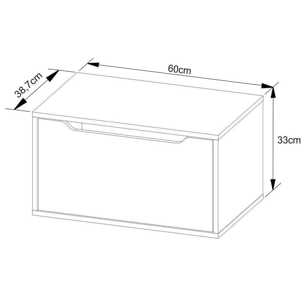 Gabinete De Banheiro 60 Cm Com 1 Porta Basculante Amendôa/branco - 3