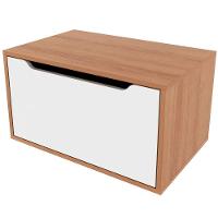 Gabinete De Banheiro 60 Cm Com 1 Porta Basculante Amendôa/branco - 1