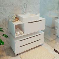 Kit Balcão E Gabinete De Banheiro Com Cuba Karina Branco - 7