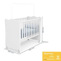 Dormitório Doce Sonho 2 Portas, Cômoda 4 Gavetas E Berço Branco Com Rodízio E Colchão - Qmovi Branco - 6