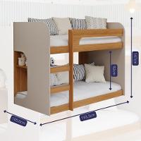 Beliche Montessoriana Ema Nature/off White Com Proteção E Colchões Supreme D33 - Permóbili Baby Nature/off White