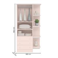 Jogo De Quarto Infantil Doce Sonho Com Guarda Roupa 2 Portas E Cômoda 4 Gavetas Rosa Acetinado - Qmovi Rosa Acetinado